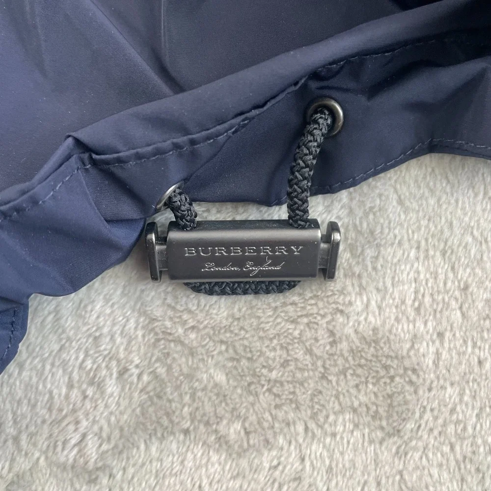 Burberry London Hedley Hooded Zip-Up JacketMen 52 Navy Packable Hood $590 - Picture 9 of 15